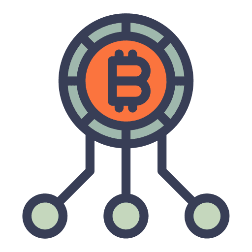 Bitcoin blockchain crypto mining icon