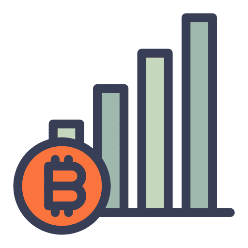 Bitcoin business and finance growth rise icon