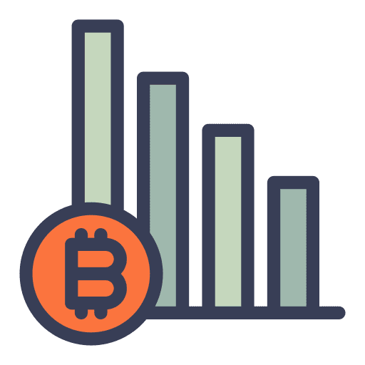 Bitcoin digital cryptocurrency loss icon