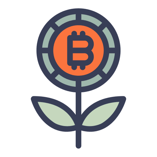Bitcoin digital money plant cryptocurrency icon Bitcoin digital money plant cryptocurrency icon
