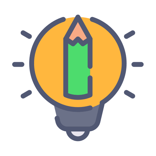 Innovative bulb pen creativity icon Innovative bulb pen creativity icon