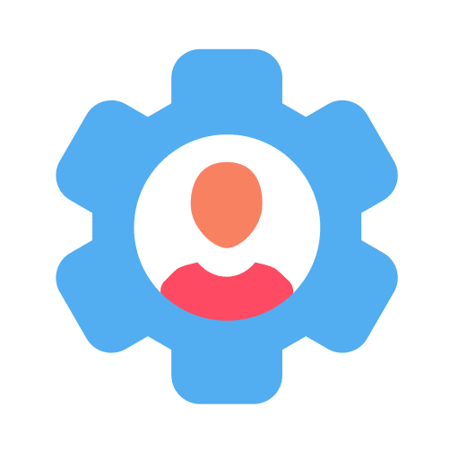 Profile people setting gear icon Profile people setting gear icon