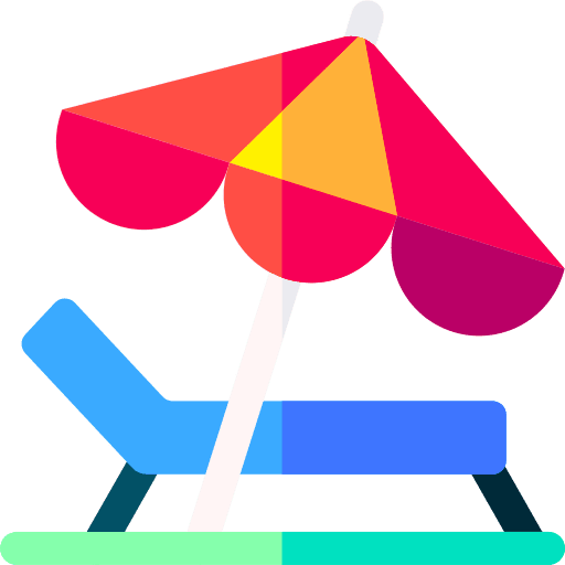 Water park holidays beach umbrella amusement park icon