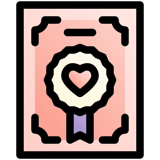 Certificate cultures badge heart icon Certificate cultures badge heart icon