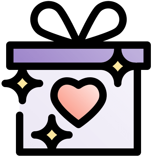 Gift charity solidarity love icon