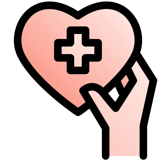 Heart heart medical care hand icon