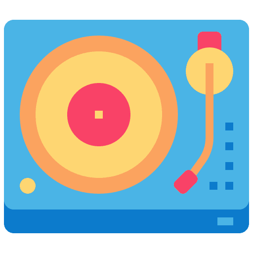 Turntable music record music and multimedia electronics icon Turntable music record music and multimedia electronics icon
