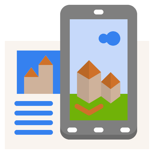 Book electronics technology augmented reality icon Book electronics technology augmented reality icon