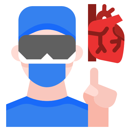 Cardiologist virtual reality professions and jobs body organ icon