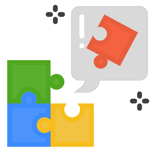 Problem solving puzzle management learning icon