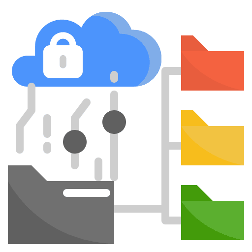 Cloud database security big data subfolder icon