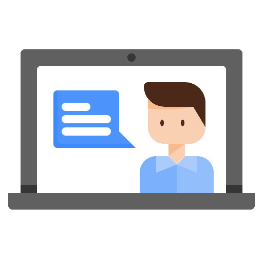 Online coach videoconference work from home videocall icon Online coach videoconference work from home videocall icon