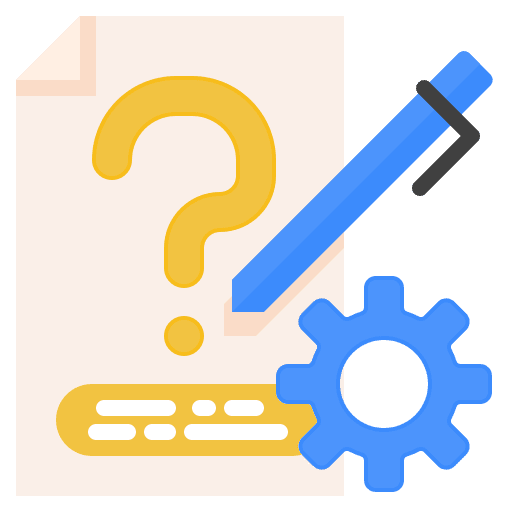 Problem solving questioning files and folders diagnosis icon