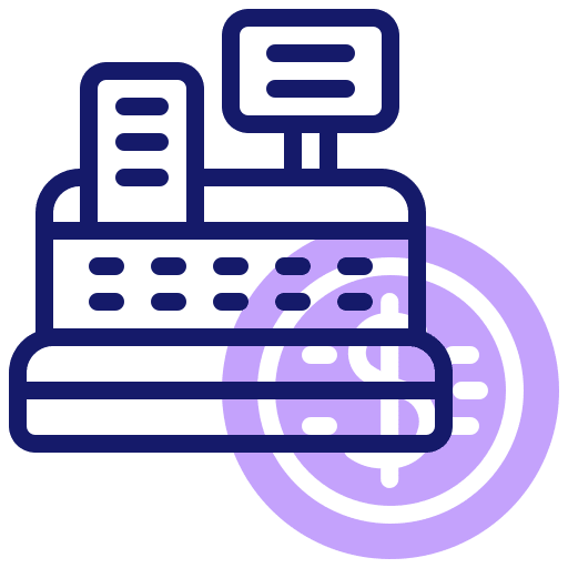 Cashier machine payment ticket commerce and shopping icon