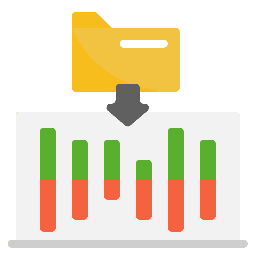 Data analytics management business and finance analysis icon Data analytics management business and finance analysis icon