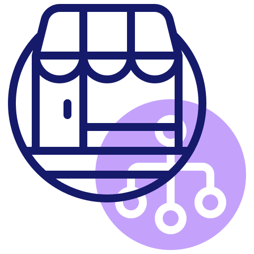 Franchise franchise store commerce and shopping icon