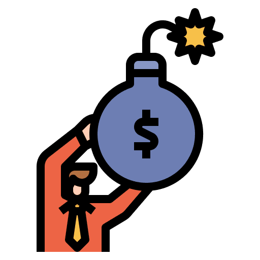 Debt debt bankrupt bank icon Debt debt bankrupt bank icon