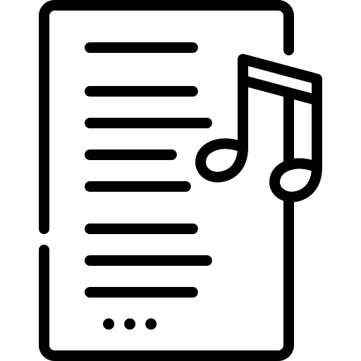 Lyrics file song music and multimedia icon