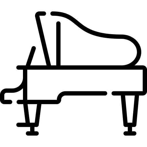 Piano orchestra music and multimedia accompaniment icon Piano orchestra music and multimedia accompaniment icon