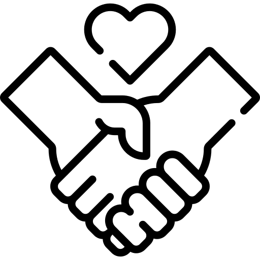 Deal partners heart reconciliation icon