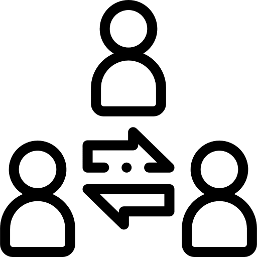 Intermediary mediator communications mediation icon