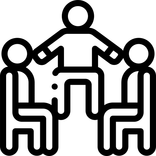 Intermediary mediator discussion meeting icon