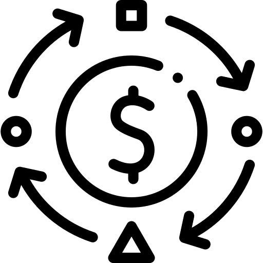 Value chain optimization cog producing icon