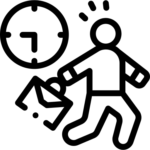 Busy overload hour clock icon