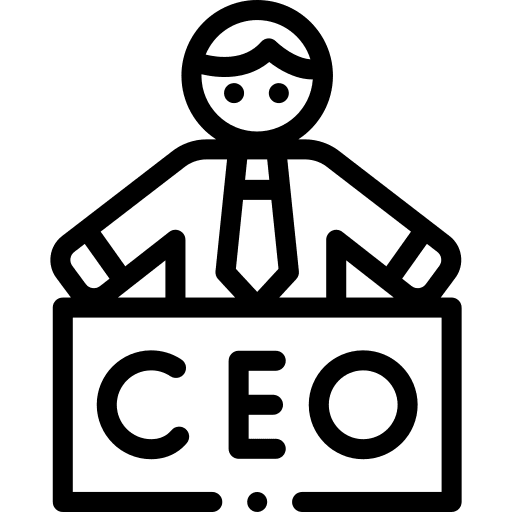 Ceo suit professions and jobs leader icon