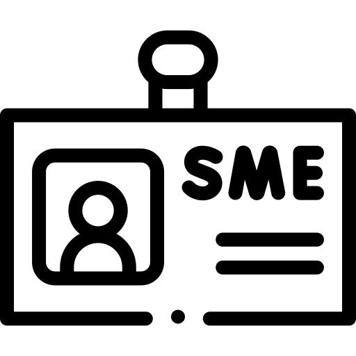 Sme user identity business card icon