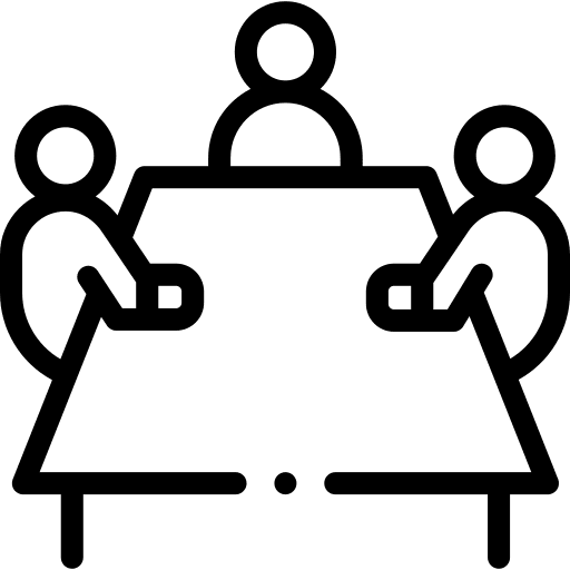 Third party communications table business icon