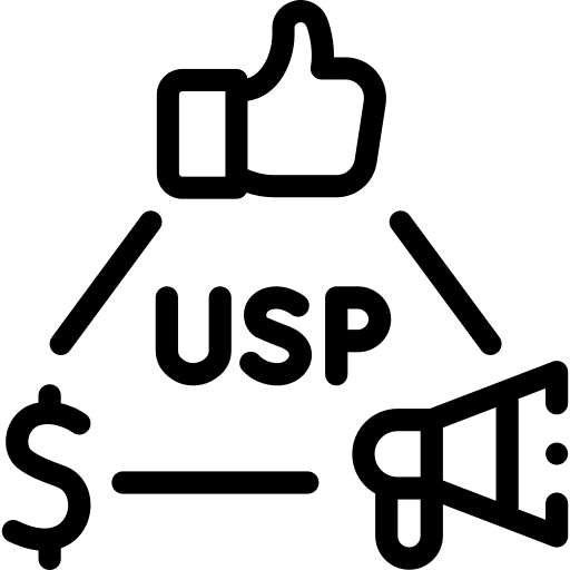 Usp selling planning marketing strategy icon