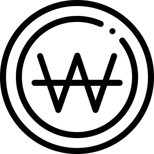 Won business business and finance coin icon
