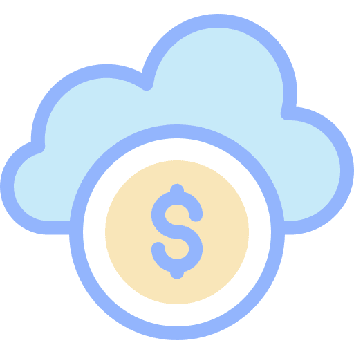 Cloud storage business and finance dollar cloud storage icon Cloud storage business and finance dollar cloud storage icon
