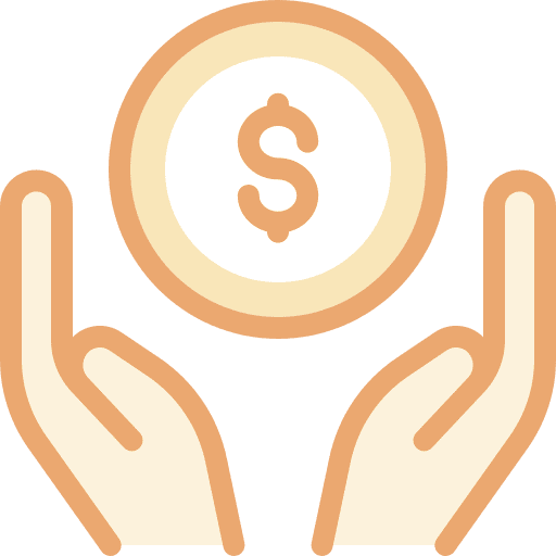 Economy savings hand coin icon Economy savings hand coin icon