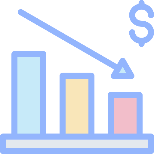 Money statistic analysis loss icon Money statistic analysis loss icon