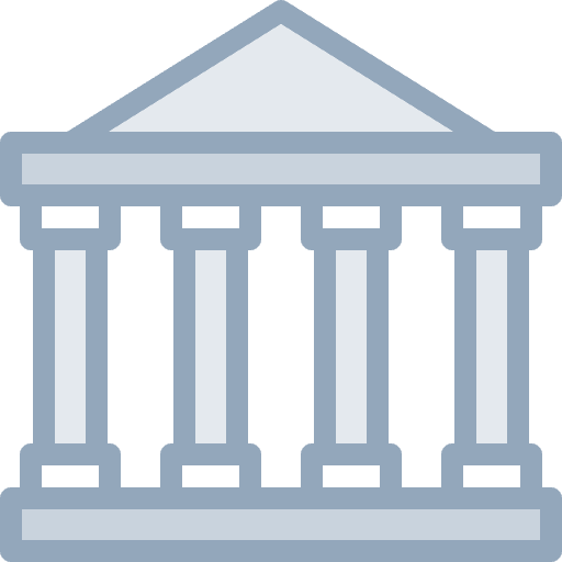 Bank money business column icon Bank money business column icon
