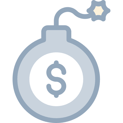 Bomb bankruptcy money business and finance icon Bomb bankruptcy money business and finance icon