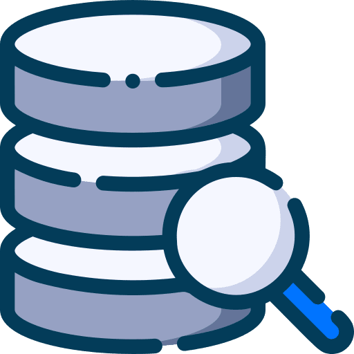 Database search investigation database icon