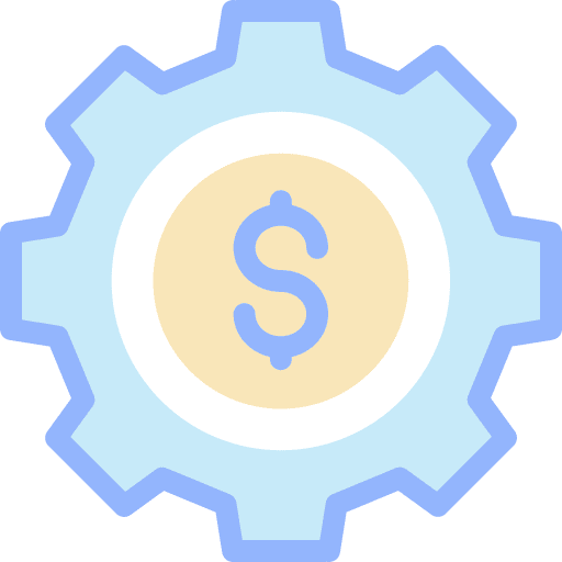 Setting gear money management icon Setting gear money management icon