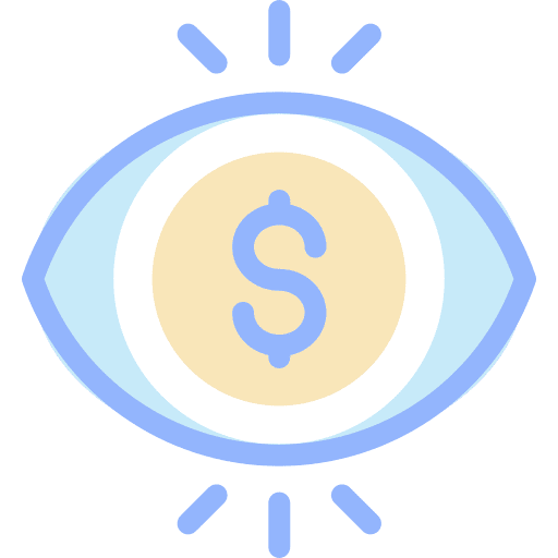Vision dollar symbol business and finance vision icon Vision dollar symbol business and finance vision icon