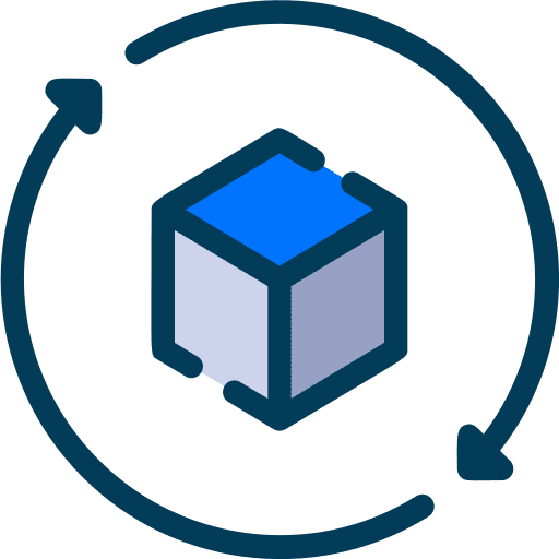 Recycling looping circular arrows data icon