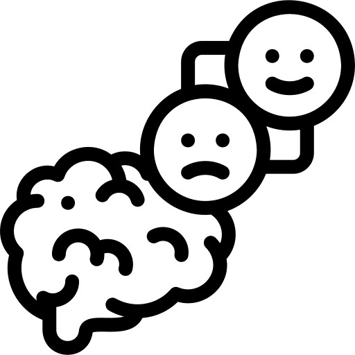 Behavior mind sad happy icon