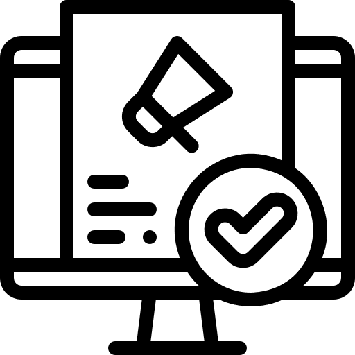 Marketing marketing monitor check icon