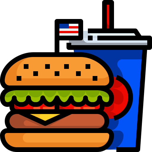 Hamburger usa united states of america burger icon