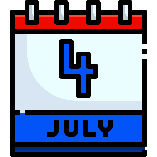 4th of july calendar independence day time and date icon 4th of july calendar independence day time and date icon