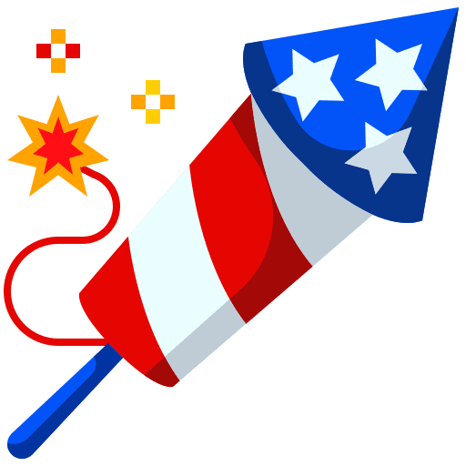 Firework united states of america launch birthday and party icon
