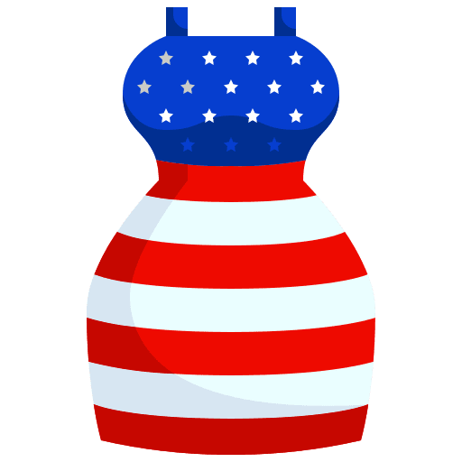 Dress flag fashion independence day icon Dress flag fashion independence day icon
