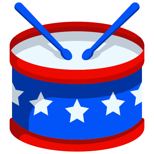 Drum flag percussion orchestra icon Drum flag percussion orchestra icon