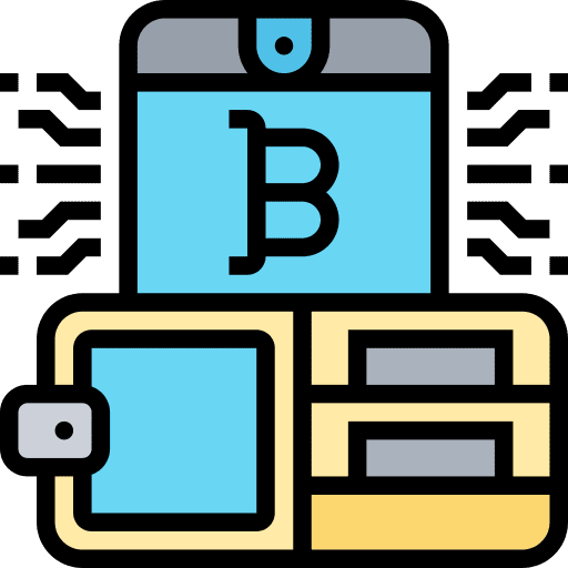 Digital wallet bitcoin business and finance banking icon Digital wallet bitcoin business and finance banking icon